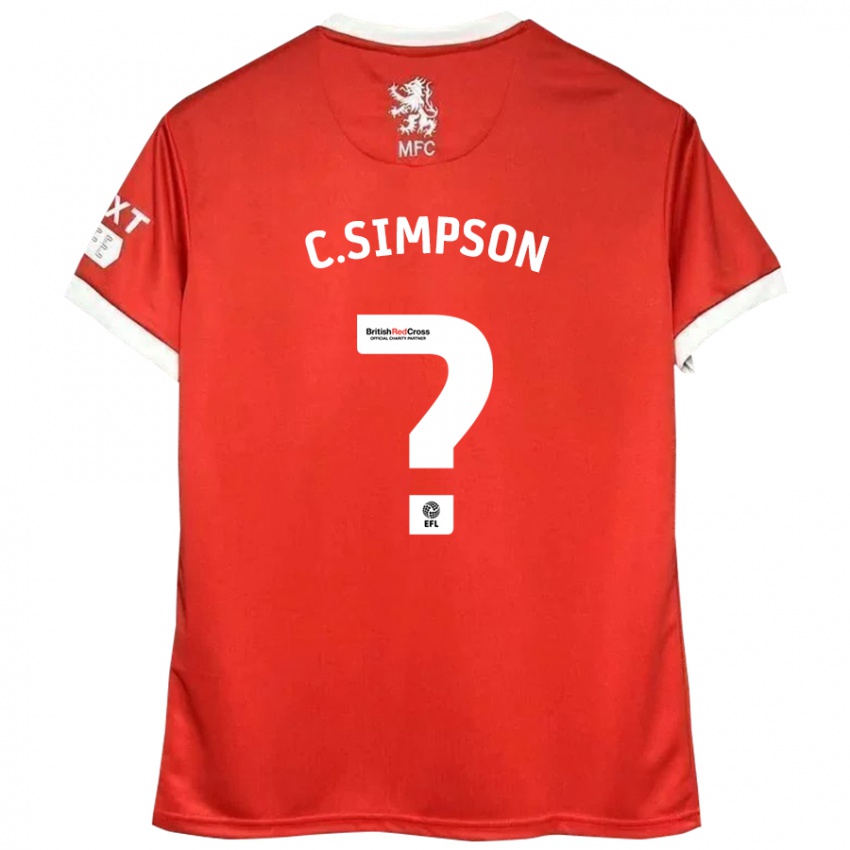 Børn Cameron Simpson #0 Rød Hvid Hjemmebane Spillertrøjer 2024/25 Trøje T-Shirt