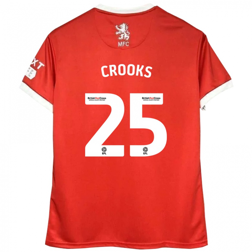 Børn Matt Crooks #25 Rød Hvid Hjemmebane Spillertrøjer 2024/25 Trøje T-Shirt