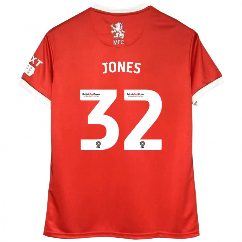 Børn Jamie Jones #32 Rød Hvid Hjemmebane Spillertrøjer 2024/25 Trøje T-Shirt