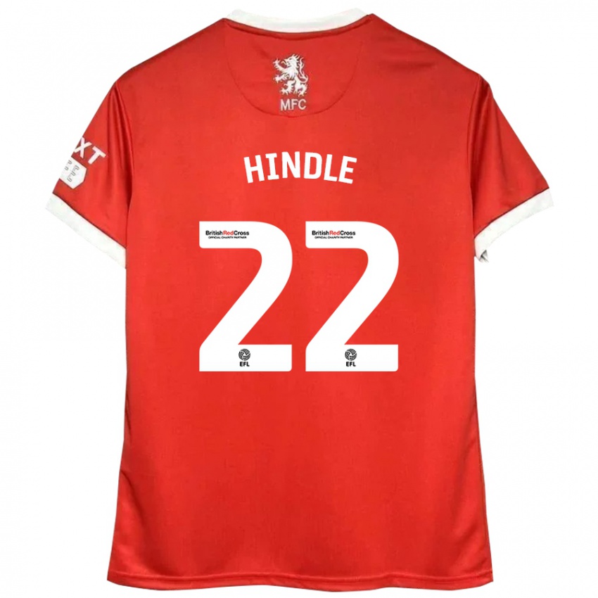 Børn Rachel Hindle #22 Rød Hvid Hjemmebane Spillertrøjer 2024/25 Trøje T-Shirt