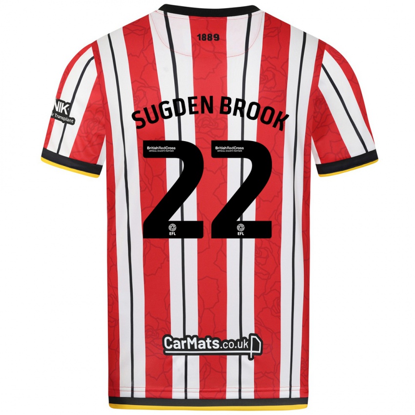 Børn Darcie Sugden-Brook #22 Røde Hvide Striber Hjemmebane Spillertrøjer 2024/25 Trøje T-Shirt