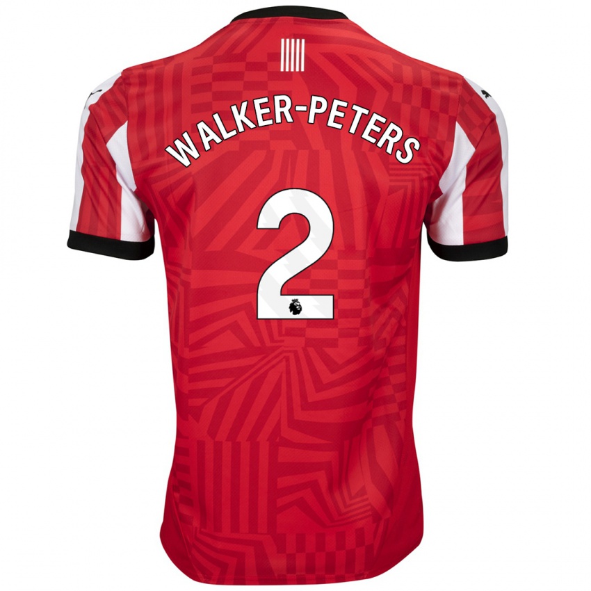 Børn Kyle Walker-Peters #2 Rød Hvid Hjemmebane Spillertrøjer 2024/25 Trøje T-Shirt