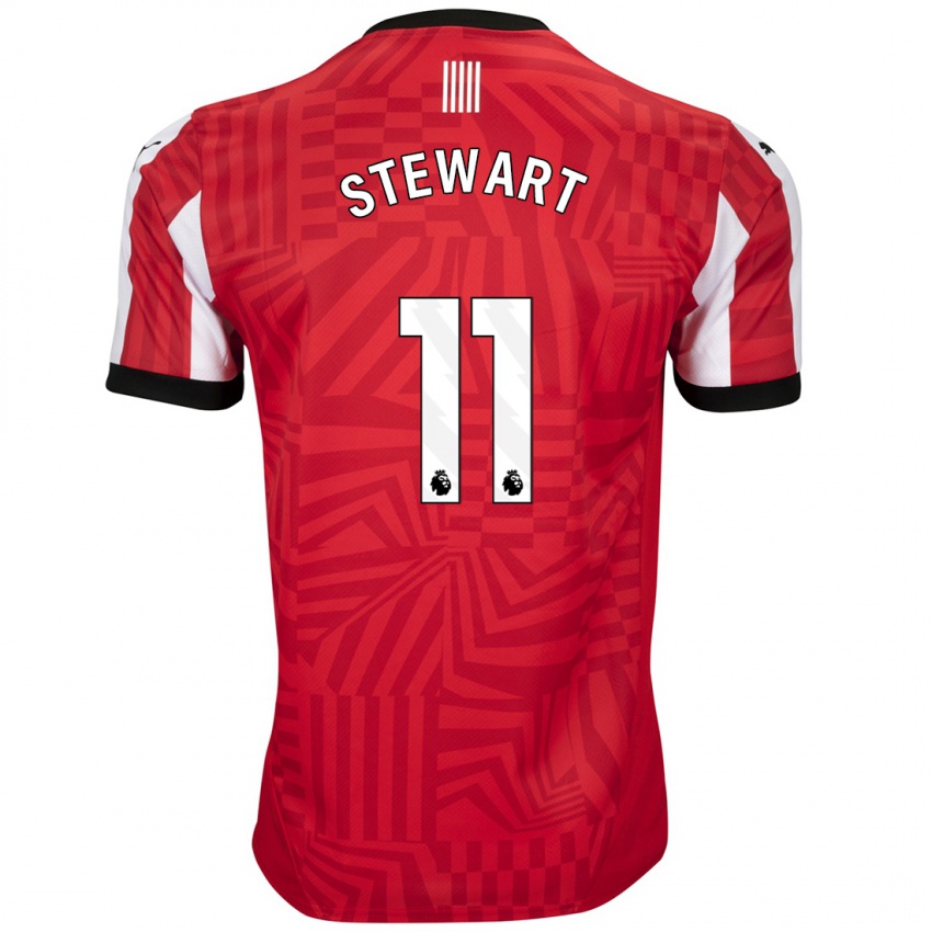 Børn Ross Stewart #11 Rød Hvid Hjemmebane Spillertrøjer 2024/25 Trøje T-Shirt