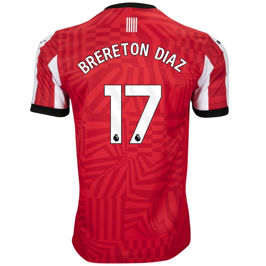 Børn Ben Brereton Díaz #17 Rød Hvid Hjemmebane Spillertrøjer 2024/25 Trøje T-Shirt