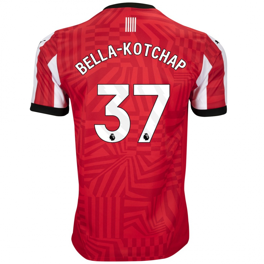 Børn Armel Bella-Kotchap #37 Rød Hvid Hjemmebane Spillertrøjer 2024/25 Trøje T-Shirt