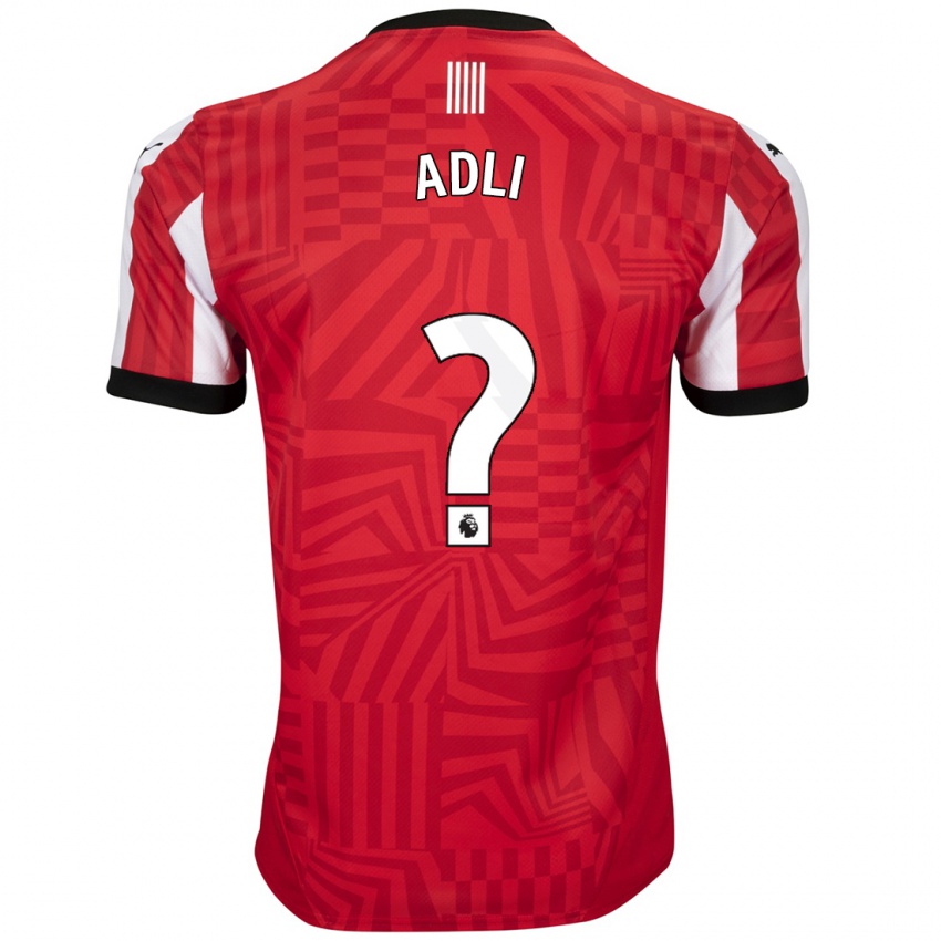 Børn Mohamed Adli #0 Rød Hvid Hjemmebane Spillertrøjer 2024/25 Trøje T-Shirt