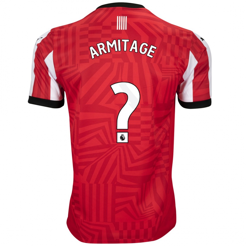 Børn Will Armitage #0 Rød Hvid Hjemmebane Spillertrøjer 2024/25 Trøje T-Shirt