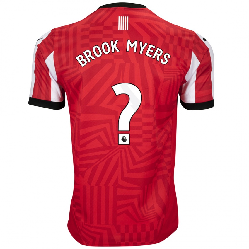 Børn Brook Myers #0 Rød Hvid Hjemmebane Spillertrøjer 2024/25 Trøje T-Shirt