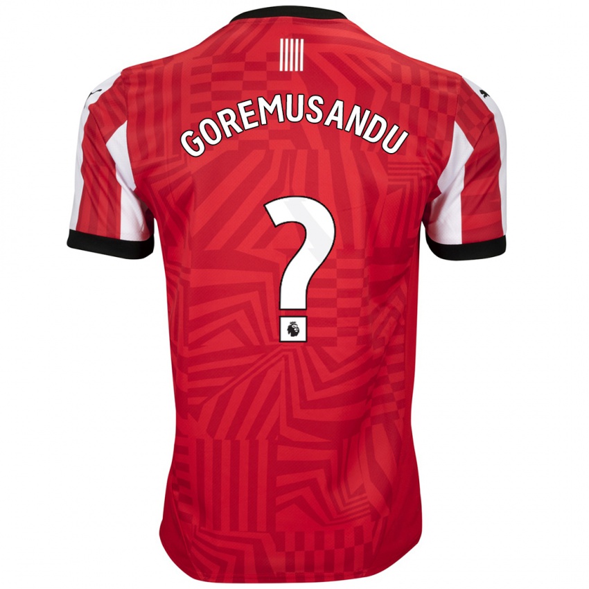 Børn Tino Goremusandu #0 Rød Hvid Hjemmebane Spillertrøjer 2024/25 Trøje T-Shirt