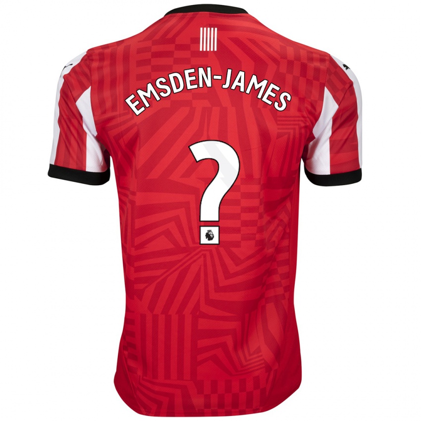 Børn Harley Emsden-James #0 Rød Hvid Hjemmebane Spillertrøjer 2024/25 Trøje T-Shirt