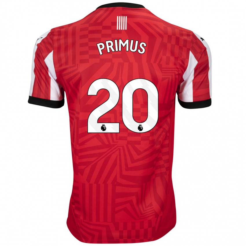 Børn Atlanta Primus #20 Rød Hvid Hjemmebane Spillertrøjer 2024/25 Trøje T-Shirt