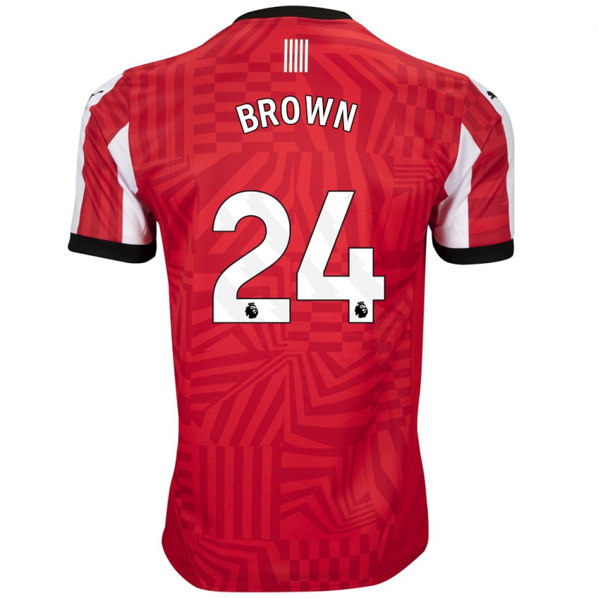 Børn Rachel Brown #24 Rød Hvid Hjemmebane Spillertrøjer 2024/25 Trøje T-Shirt