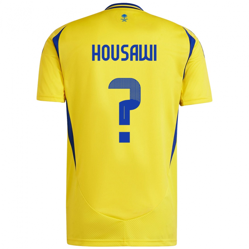 Børn Asser Housawi #0 Gul Blå Hjemmebane Spillertrøjer 2024/25 Trøje T-Shirt