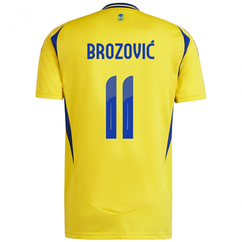 Børn Marcelo Brozovic #11 Gul Blå Hjemmebane Spillertrøjer 2024/25 Trøje T-Shirt