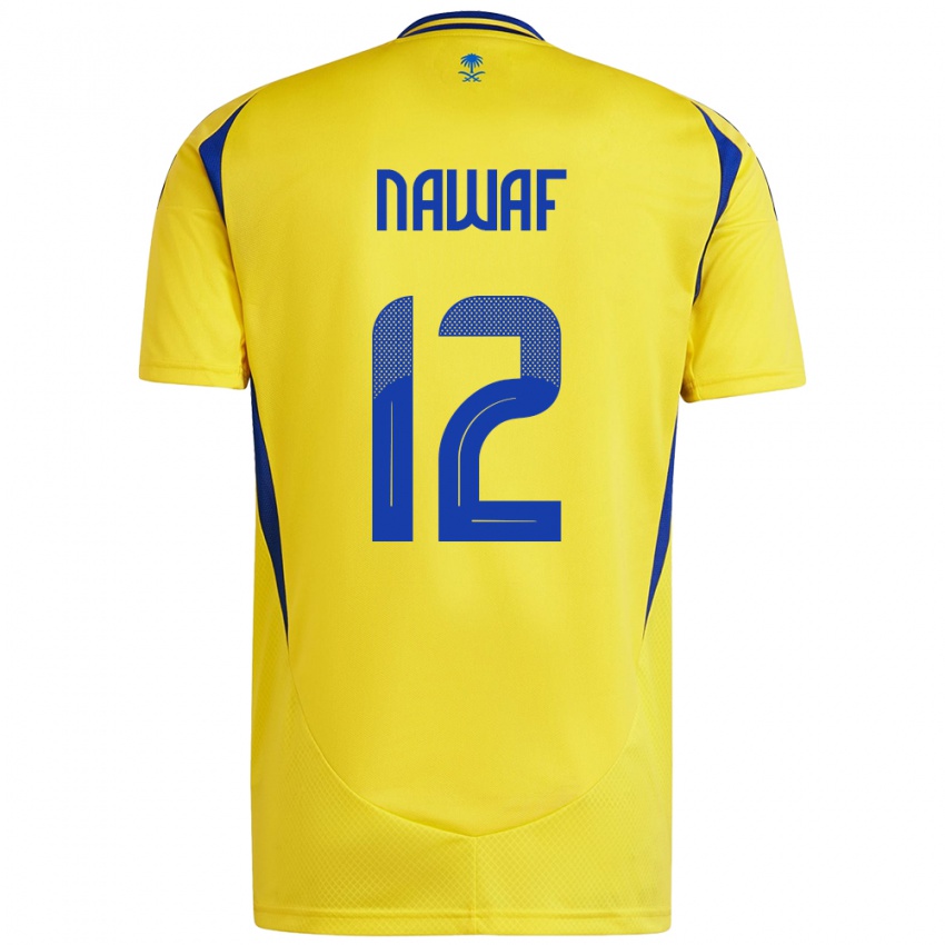 Børn Nawaf Al-Boushal #12 Gul Blå Hjemmebane Spillertrøjer 2024/25 Trøje T-Shirt