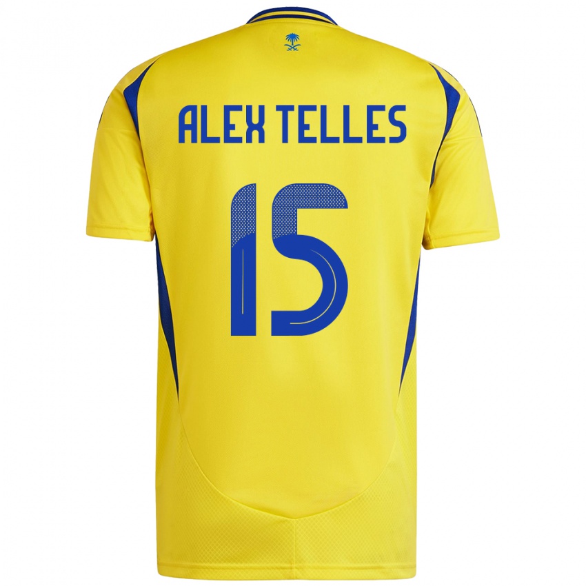 Børn Alex Telles #15 Gul Blå Hjemmebane Spillertrøjer 2024/25 Trøje T-Shirt