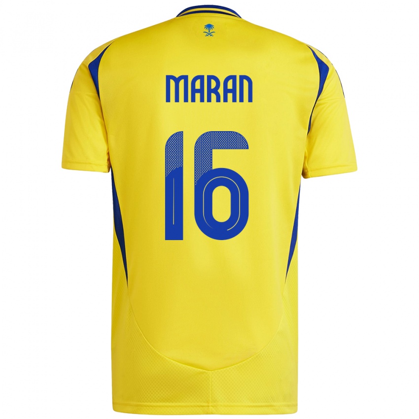 Børn Mohammed Maran #16 Gul Blå Hjemmebane Spillertrøjer 2024/25 Trøje T-Shirt