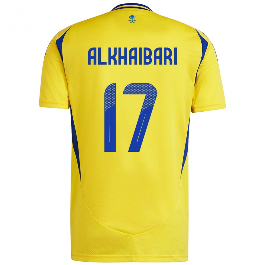 Børn Abdullah Al-Khaibari #17 Gul Blå Hjemmebane Spillertrøjer 2024/25 Trøje T-Shirt