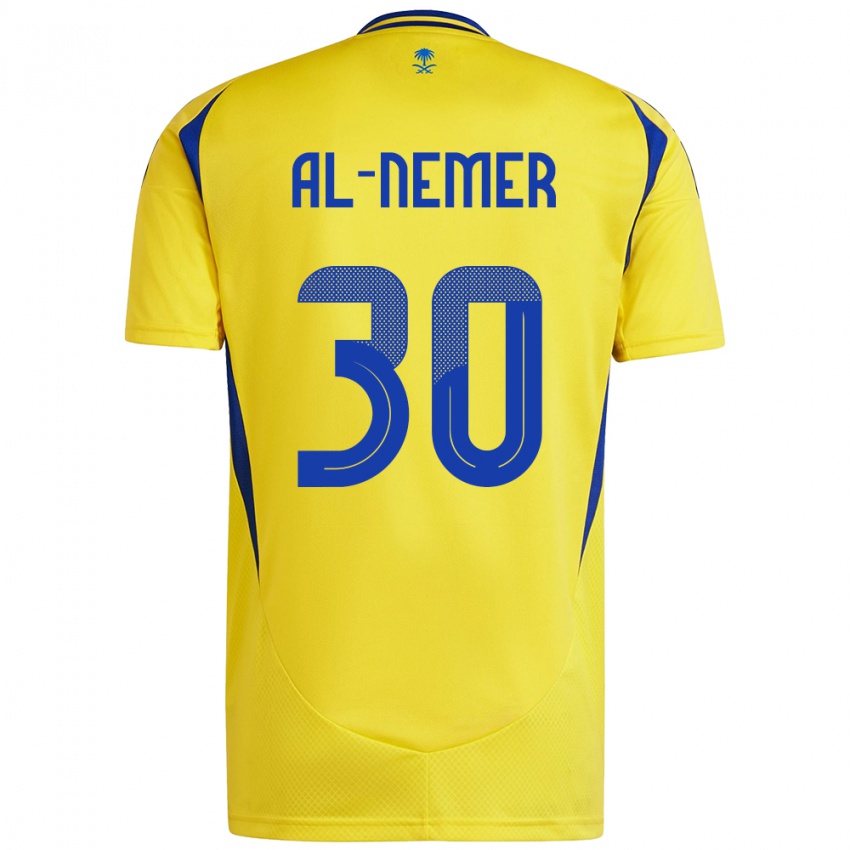 Børn Meshari Al-Nemer #30 Gul Blå Hjemmebane Spillertrøjer 2024/25 Trøje T-Shirt