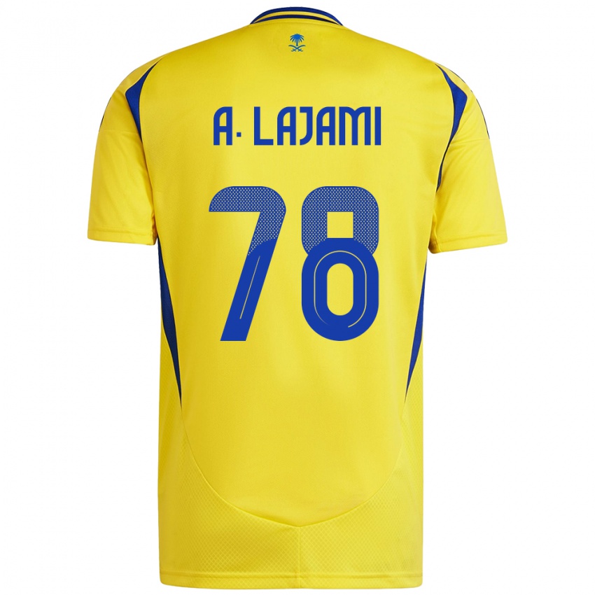 Børn Ali Lajami #78 Gul Blå Hjemmebane Spillertrøjer 2024/25 Trøje T-Shirt