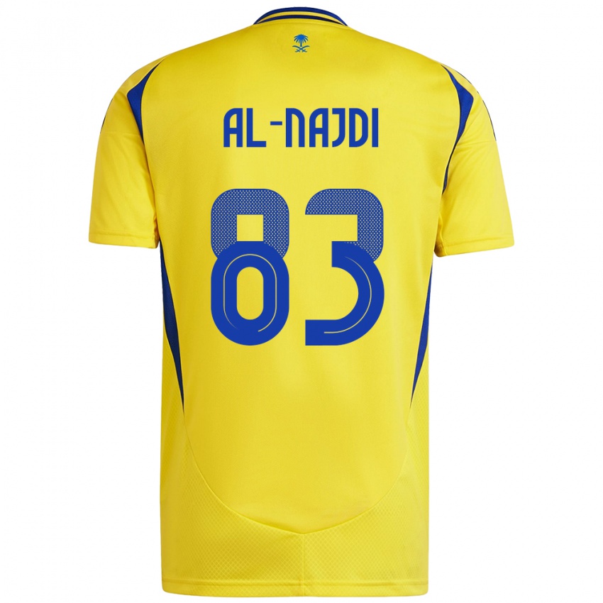 Børn Salem Al-Najdi #83 Gul Blå Hjemmebane Spillertrøjer 2024/25 Trøje T-Shirt