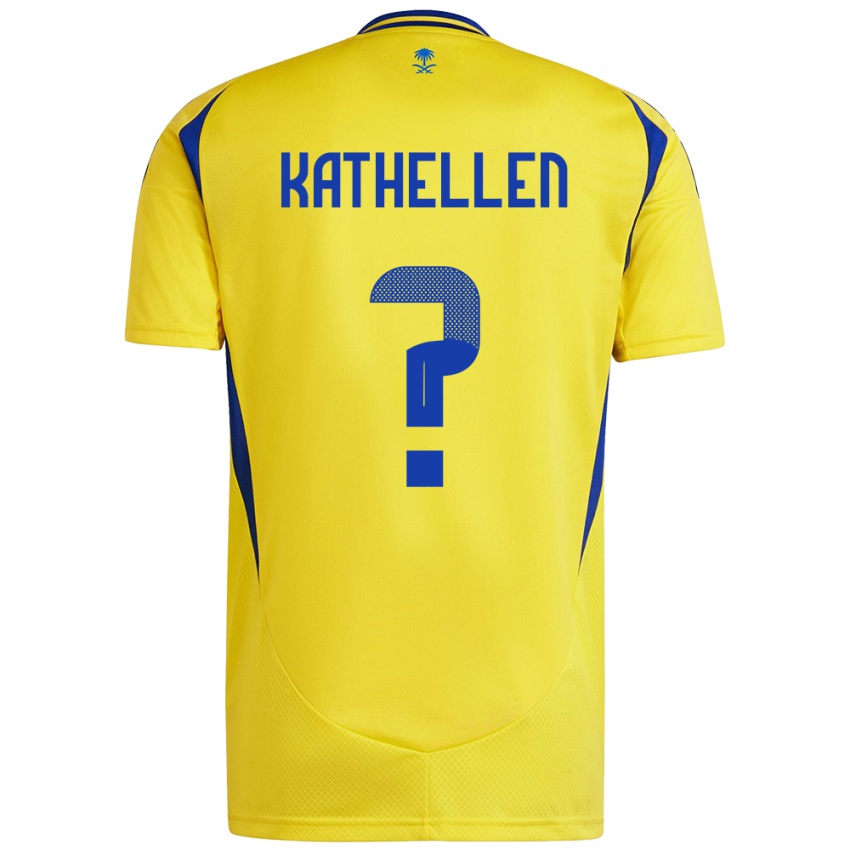 Børn Kathellen #0 Gul Blå Hjemmebane Spillertrøjer 2024/25 Trøje T-Shirt