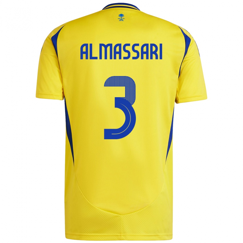 Børn Wadha Almassari #3 Gul Blå Hjemmebane Spillertrøjer 2024/25 Trøje T-Shirt