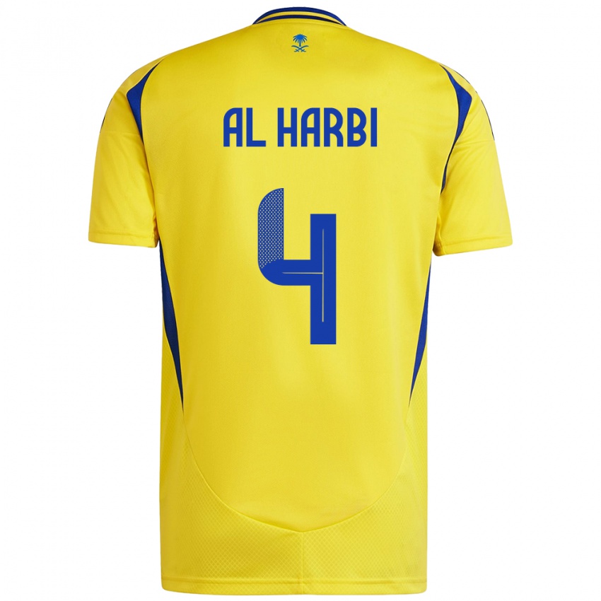 Børn Fay Al-Harbi #4 Gul Blå Hjemmebane Spillertrøjer 2024/25 Trøje T-Shirt