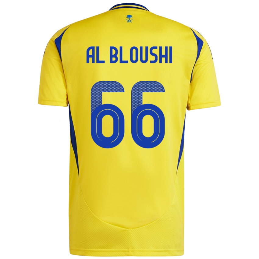 Børn Reem Al-Bloushi #66 Gul Blå Hjemmebane Spillertrøjer 2024/25 Trøje T-Shirt