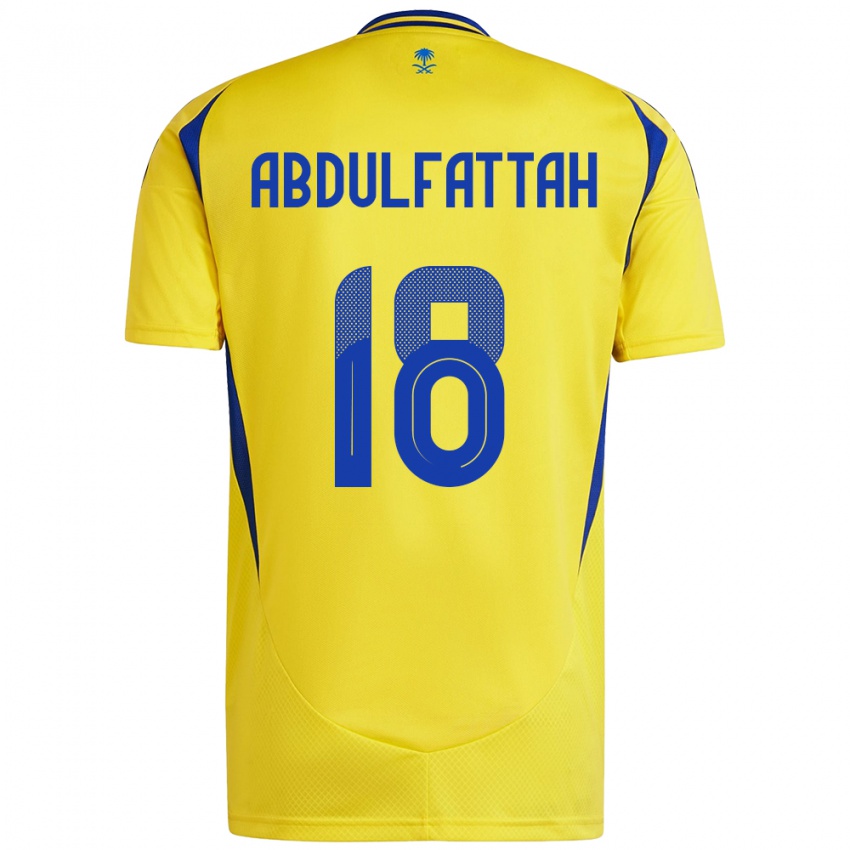 Børn Abdulfattah Adam #18 Gul Blå Hjemmebane Spillertrøjer 2024/25 Trøje T-Shirt