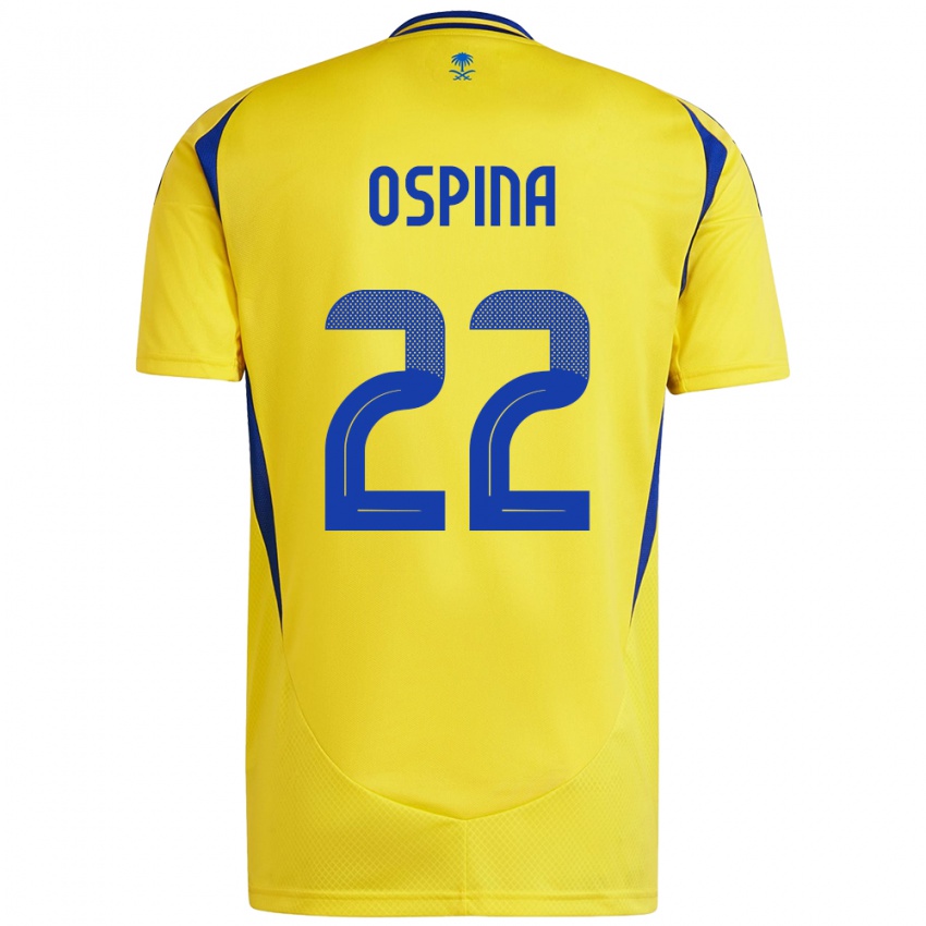 Børn David Ospina #22 Gul Blå Hjemmebane Spillertrøjer 2024/25 Trøje T-Shirt