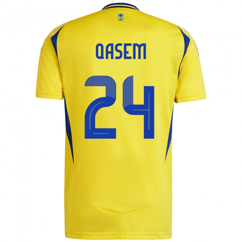 Børn Mohammed Qasem #24 Gul Blå Hjemmebane Spillertrøjer 2024/25 Trøje T-Shirt