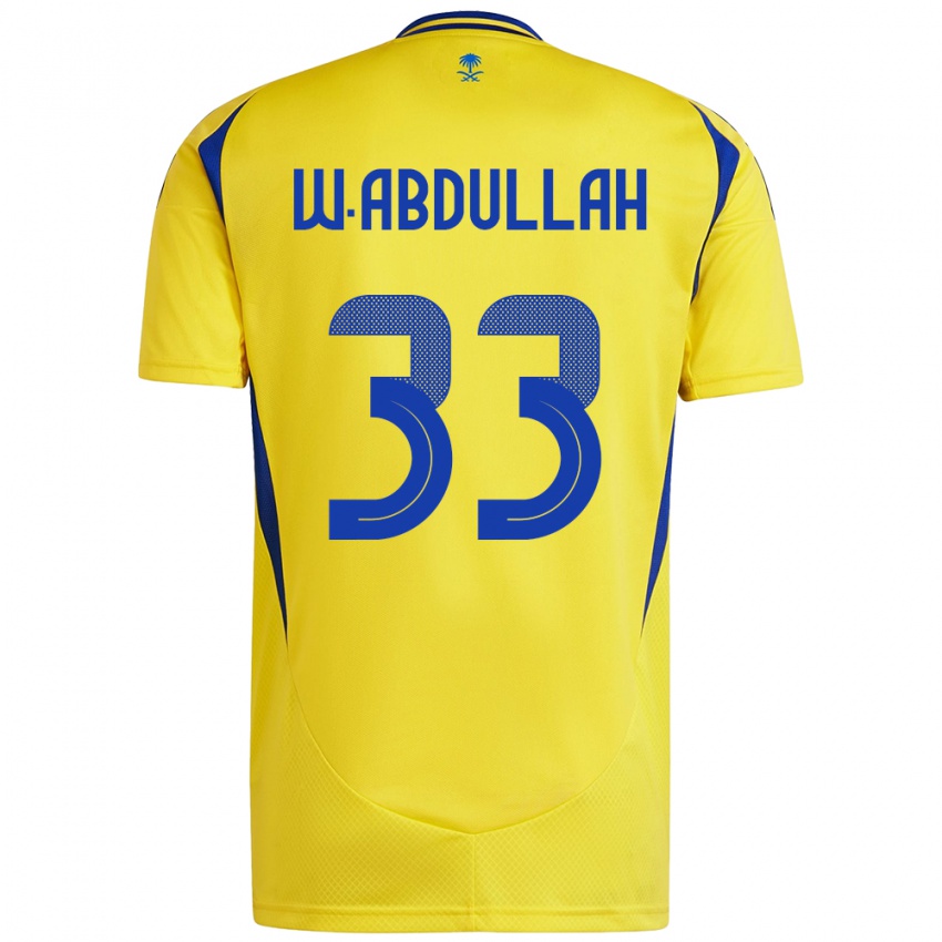 Børn Waleed Abdullah #33 Gul Blå Hjemmebane Spillertrøjer 2024/25 Trøje T-Shirt