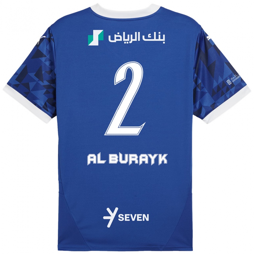 Børn Mohammed Al-Burayk #2 Mørkeblå Hvid Hjemmebane Spillertrøjer 2024/25 Trøje T-Shirt