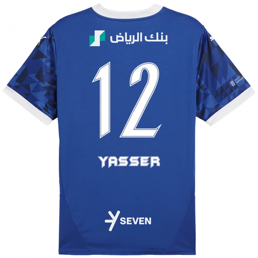 Børn Yasser Al-Shahrani #12 Mørkeblå Hvid Hjemmebane Spillertrøjer 2024/25 Trøje T-Shirt