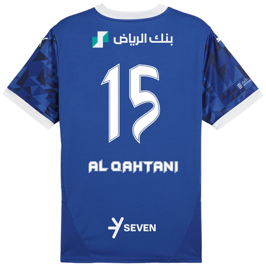 Børn Mohammed Al-Qahtani #15 Mørkeblå Hvid Hjemmebane Spillertrøjer 2024/25 Trøje T-Shirt