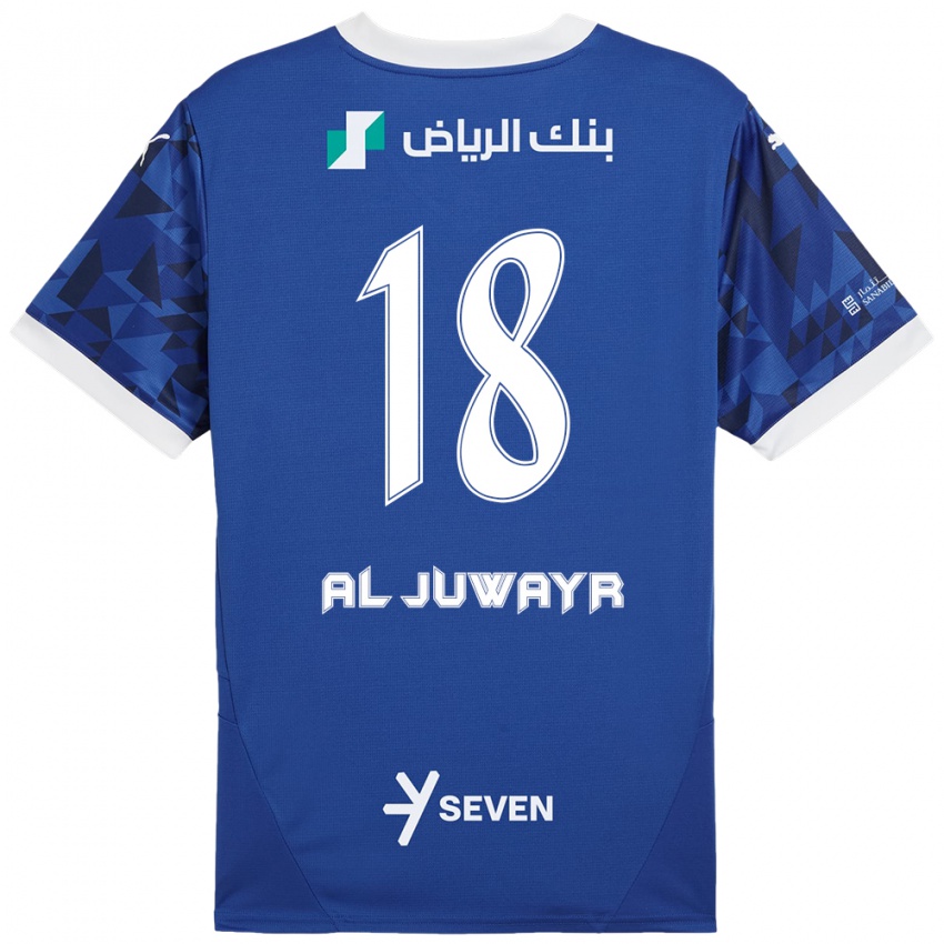 Børn Musab Al-Juwayr #18 Mørkeblå Hvid Hjemmebane Spillertrøjer 2024/25 Trøje T-Shirt