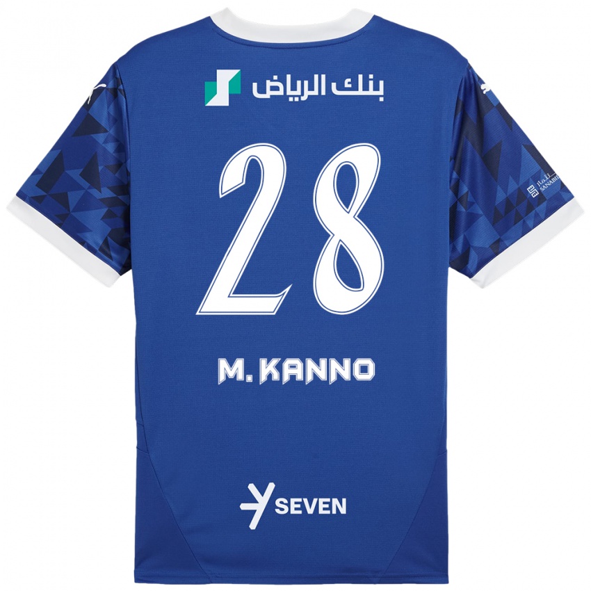 Børn Mohamed Kanno #28 Mørkeblå Hvid Hjemmebane Spillertrøjer 2024/25 Trøje T-Shirt