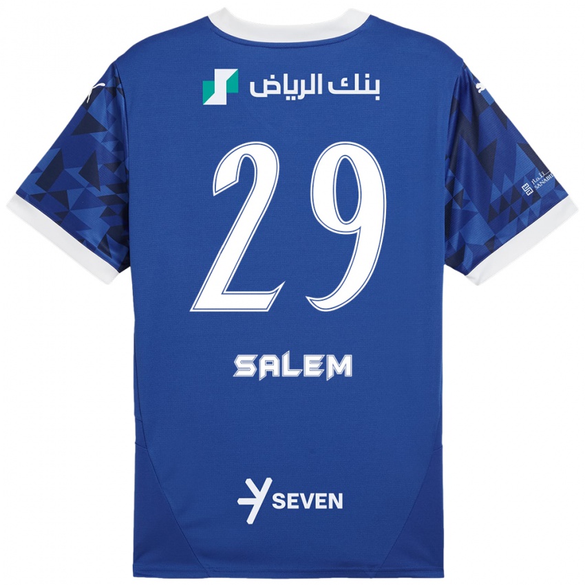 Børn Salem Al-Dawsari #29 Mørkeblå Hvid Hjemmebane Spillertrøjer 2024/25 Trøje T-Shirt