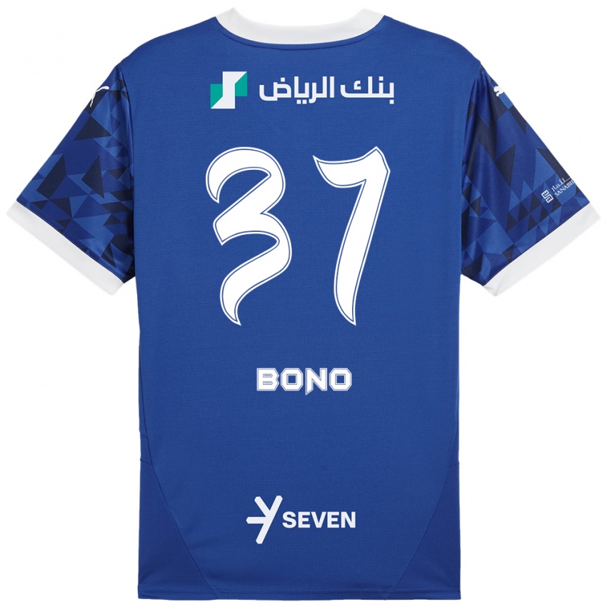 Børn Bono #37 Mørkeblå Hvid Hjemmebane Spillertrøjer 2024/25 Trøje T-Shirt