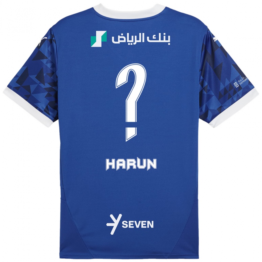 Børn Saud Harun #0 Mørkeblå Hvid Hjemmebane Spillertrøjer 2024/25 Trøje T-Shirt