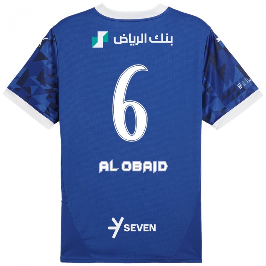 Børn Lulu Al-Obaid #6 Mørkeblå Hvid Hjemmebane Spillertrøjer 2024/25 Trøje T-Shirt