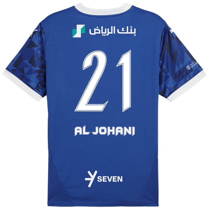 Børn Joury Al-Johani #21 Mørkeblå Hvid Hjemmebane Spillertrøjer 2024/25 Trøje T-Shirt