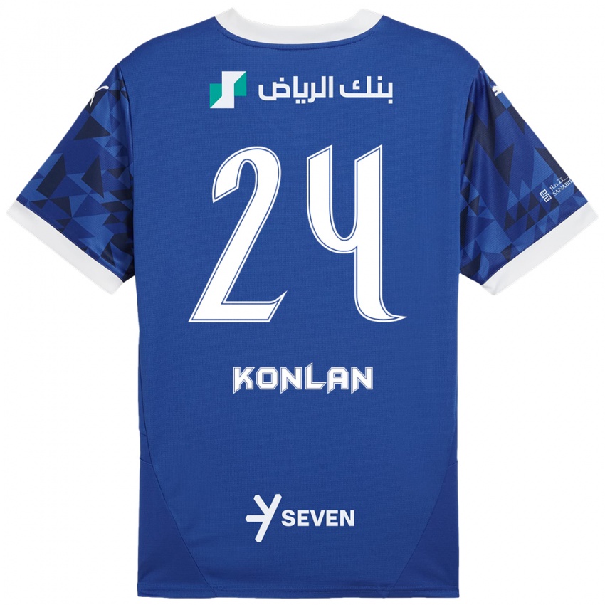 Børn Cynthia Konlan #24 Mørkeblå Hvid Hjemmebane Spillertrøjer 2024/25 Trøje T-Shirt