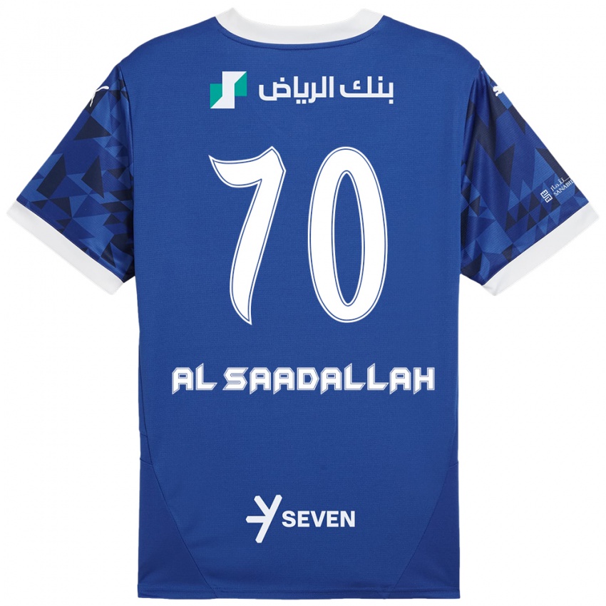 Børn Hessa Al-Saadallah #70 Mørkeblå Hvid Hjemmebane Spillertrøjer 2024/25 Trøje T-Shirt