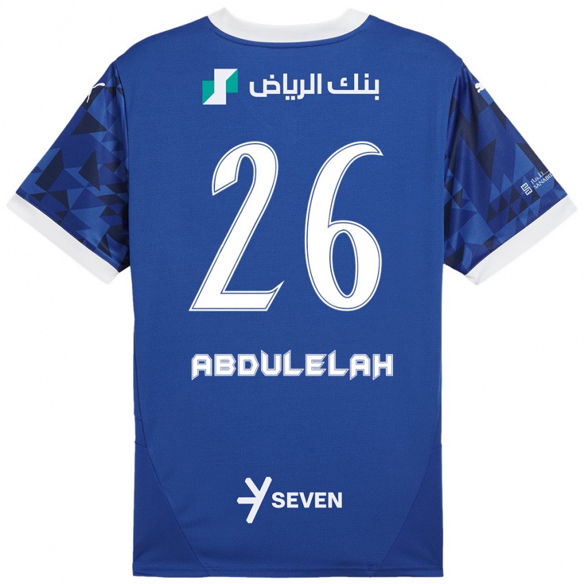 Børn Abdulelah Al-Malki #26 Mørkeblå Hvid Hjemmebane Spillertrøjer 2024/25 Trøje T-Shirt