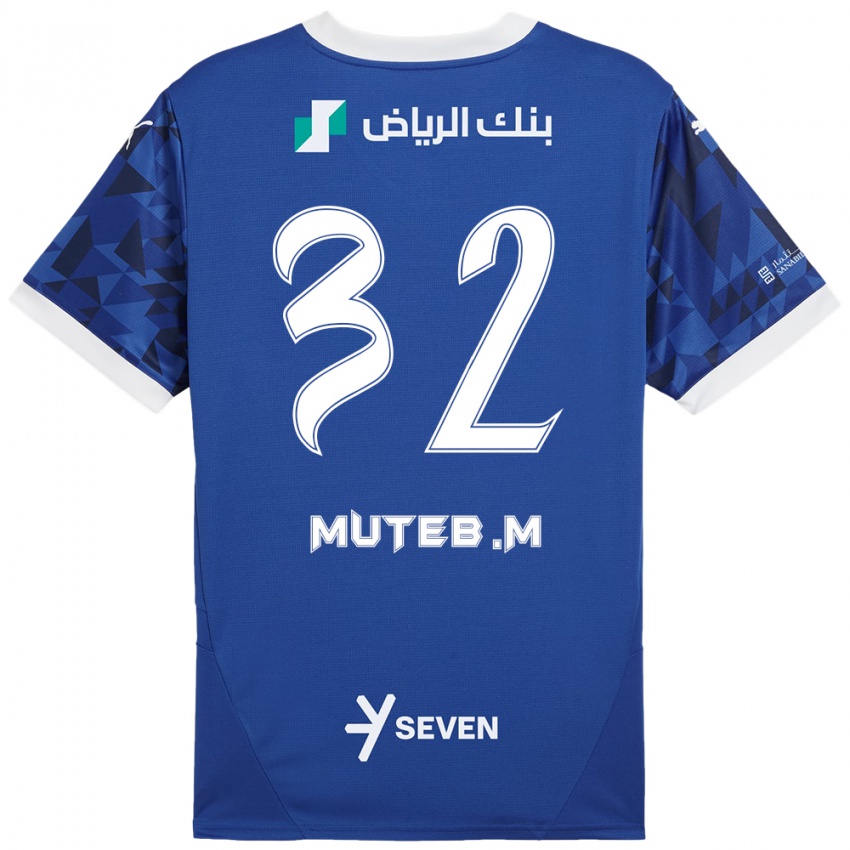 Børn Muteb Al-Mufarrij #32 Mørkeblå Hvid Hjemmebane Spillertrøjer 2024/25 Trøje T-Shirt