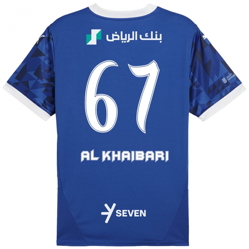 Børn Mohammed Al-Khaibari #67 Mørkeblå Hvid Hjemmebane Spillertrøjer 2024/25 Trøje T-Shirt