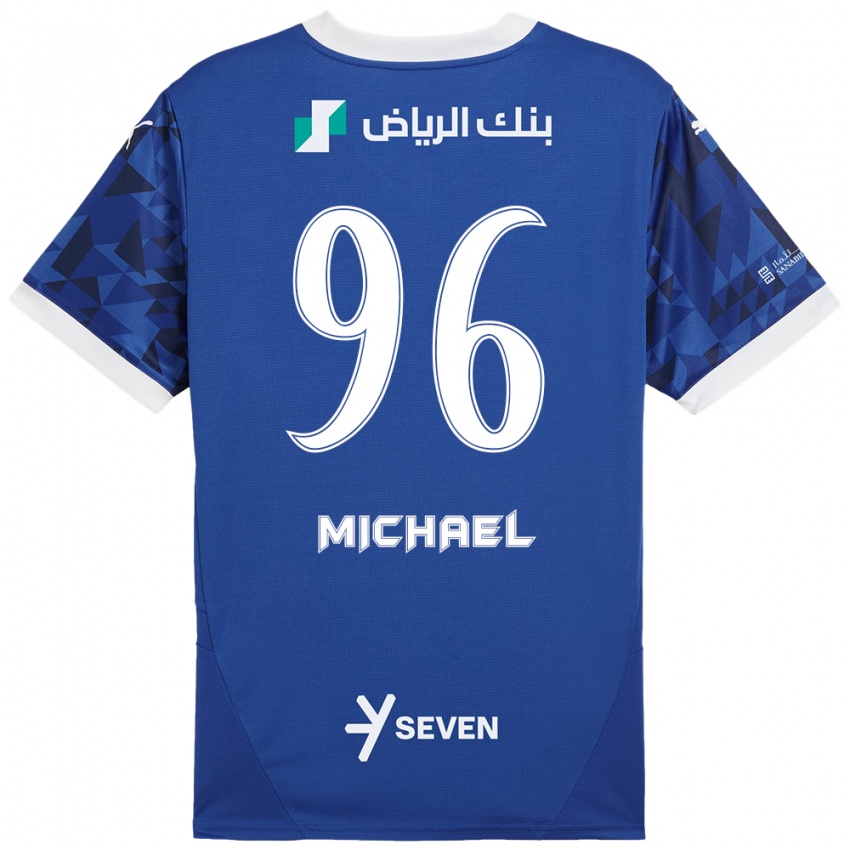 Børn Michael #96 Mørkeblå Hvid Hjemmebane Spillertrøjer 2024/25 Trøje T-Shirt