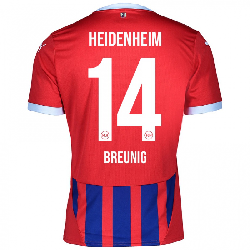 Børn Maximilian Breunig #14 Rød Blå Hjemmebane Spillertrøjer 2024/25 Trøje T-Shirt